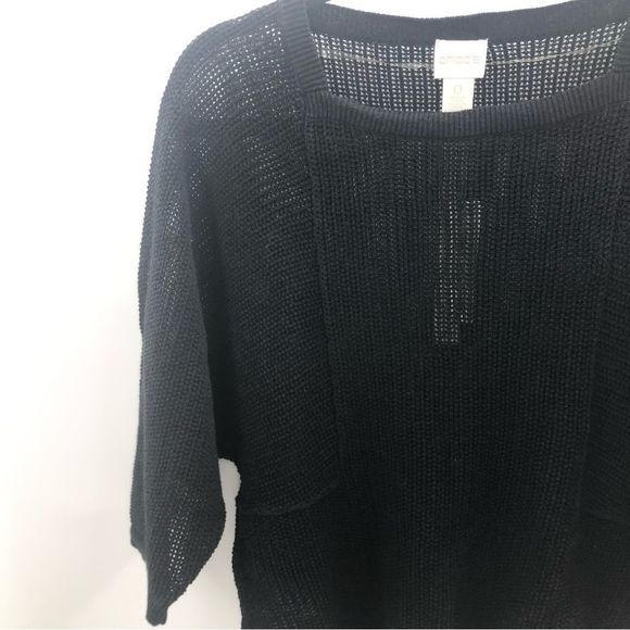 NWT CHICO’S skirt topper pullover sweater black - Picture 3 of 5